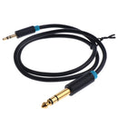 Gold Plated 3.5mm 1/8'' Male Stereo to 6.5/6.35mm 1/4''Male Stereo Audio Cable 0.5m