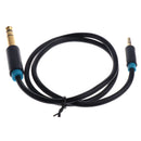 Gold Plated 3.5mm 1/8'' Male Stereo to 6.5/6.35mm 1/4''Male Stereo Audio Cable 0.5m