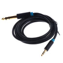 Gold Plated 3.5mm 1/8'' Male Stereo to 6.5/6.35mm 1/4''Male Stereo Audio Cable 1.5m