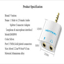 3.5mm Gold Plated Headphone Mic Audio Splitter Flat Cable Adapter Converter
