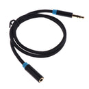 3.5mm Aux Male to Female Jack Plug Stereo Earphones Audio Cables Cord for Mp3-0.5m