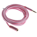 3.5mm Gold Plated Stereo Male-Female Audio Headphone Extension Cable Cord Rose-Gold 1.5 m