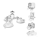 Rotation Ball Head Mount Triple Sucker Suction Cup Stand For Gopro Hero 5 4