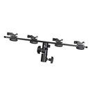 DSLR Camera Flash Bracket Hot Shoe With Four Flash Mount Head Umbrella Holder Adapter