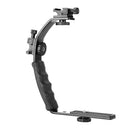 L-shaped Angle 2 Shoe Flash Bracket DV Tray Dual Hot shoe L-shaped Flash Bracket for DSLR Camera Camcorder