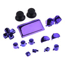 Full Buttons Set Replacement Parts Chrome Triggers for Sony PS4 Controller Purple