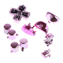 Full Buttons Set Replacement Parts Chrome Triggers for Sony PS4 Controller Pink