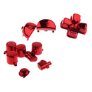 Full Buttons Set Replacement Parts Chrome Triggers for Sony PS4 Controller Red