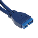 USB3.0 Male to 20Pin Female Header Motherboard Extension Adapter Cable 0.5m Blue