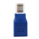 RJ45 M/F Adapter Male To Female Cable Crossover Connector For Computer Blue
