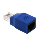 RJ45 M/F Adapter Male To Female Cable Crossover Connector For Computer Blue