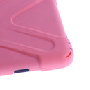 Pink Full Body Protective Silicon Rubber Cover Case Stand for iPad Mini4 Tablets