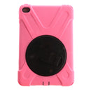 Pink Full Body Protective Silicon Rubber Cover Case Stand for iPad Mini4 Tablets