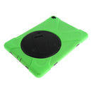 Green Full Body Protective Silicon Rubber Cover Case Stand for iPad Air2 Tablets