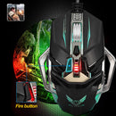 Programmable 8 Keys Breathing LED light Wired Gaming Mouse USB for Computer Black