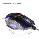 Programmable 8 Keys Breathing LED light Wired Gaming Mouse USB for Computer Black