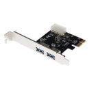 PCI-Express PCI-E To USB 3.0 2 Ports PC Expansion Adapter Card For Win 7 PC