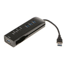 Portable 4 Ports USB 3.0 +3 Ports USB 2.0 Hub Adapter Splitter for Laptop PC