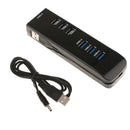 Portable 4 Ports USB 3.0 +3 Ports USB 2.0 Hub Adapter Splitter for Laptop PC