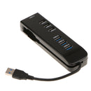 Portable 4 Ports USB 3.0 +3 Ports USB 2.0 Hub Adapter Splitter for Laptop PC