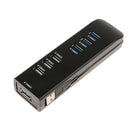Portable 4 Ports USB 3.0 +3 Ports USB 2.0 Hub Adapter Splitter for Laptop PC