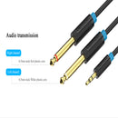 5meter 3.5mm Male Plug to 2x6.5mm Male M/M Adaptor Eextension Audio Cable