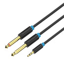 5meter 3.5mm Male Plug to 2x6.5mm Male M/M Adaptor Eextension Audio Cable