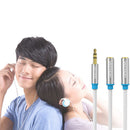 3.5mm Audio Headphone Flexible Stereo Cable Splitter 1 Male to 2 Female Extension Cable White