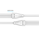 3.5mm Audio Headphone Flexible Stereo Cable Splitter 1 Male to 2 Female Extension Cable White