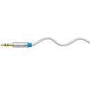 3.5mm Audio Headphone Flexible Stereo Cable Splitter 1 Male to 2 Female Extension Cable White