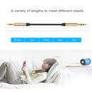 2.5 mm Male to 3.5 mm Male High Quality Stereo Audio Cable Aux Cable Black 2meter