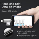 Type-c Micro USB OTG to USB 2.0 Adapter Multi Card Reader For Phone Tablet