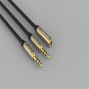 3.5mm Jack AUX Audio Mic 2 Male To 1 Female Splitter Cable Earphone Adapter