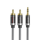 3.5mm Male to 2RCA Male Stereo Audio Y Cable for Smartphones MP3 Tablets Splitter