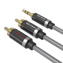 3.5mm Male to 2RCA Male Stereo Audio Y Cable for Smartphones MP3 Tablets Splitter