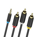 2.5mm Male to 3RCA Male Jack Audio Video AV Adaptor Cable Extension Wire 1.5m