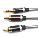 16FT 3.5mm Male to 2RCA Male Auxiliary Stereo Y Splitter Audio Cable for iPhone, iPod, iPod touch, Android or Any Player