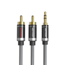 3 Meter 3.5mm Male To 2 RCA Male Aux Cable Gold Plated L R Plug Audio Cable Cord