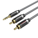 3 Meter 3.5mm Male To 2 RCA Male Aux Cable Gold Plated L R Plug Audio Cable Cord