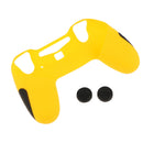 Silicone Cover Skin Case +Thumbstick Cap for Sony PS4/PS4 Slim/PS4 Pro Controller Yellow