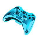Custom Chrome Gold Replacement Top Shell Case Front Housing Faceplate Kits for Xbox 360 Remote Controller Cover Blue