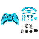 Custom Chrome Gold Replacement Top Shell Case Front Housing Faceplate Kits for Xbox 360 Remote Controller Cover Blue