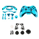 Custom Chrome Gold Replacement Top Shell Case Front Housing Faceplate Kits for Xbox 360 Remote Controller Cover Blue