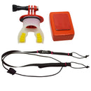 Surfing Fixed Braces Connecting Mouth Mount Set For GoPro Hero 5 4 3 Red