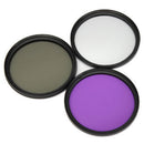 77mm 3 In 1 FLD UV CPL Lens Filter With Carry Bag For Canon Sony DSLR Camera