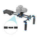 Professional Portable Camera Camcorder Mount Slider Handgrip for Movie Filming Blue
