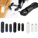 3Pieces PU Leather Data Cable Headphone Cord Organizer Fastening Wraps White