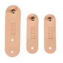 3Pieces PU Leather Data Cable Headphone Cord Organizer Fastening Wraps Beige