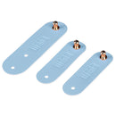 3 Pieces PU USB Cable Headphone Cord Organizer Fastening Wraps Light Blue