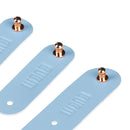 3 Pieces PU USB Cable Headphone Cord Organizer Fastening Wraps Light Blue